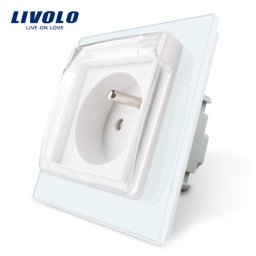 LIVOLO VL-C7C1FRWF-11 Elektrická zásuvka s krytkou - biela