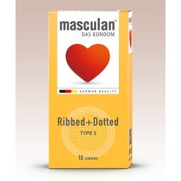 Masculan Ribbed+Dotted 10ks