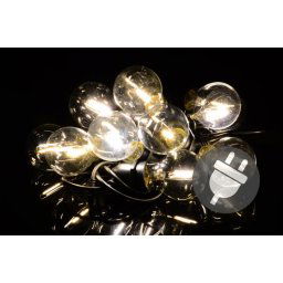 Záhradné párty osvetlenie LED - sklenené žiarovky - 5 m teplá biela