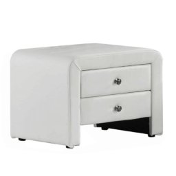 Kondela Nočný stolík, ekokoža, biela, WILSON