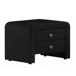 Kondela Nočný stolík, ekokoža, čierna, WILSON
