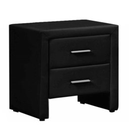 Kondela Nočný stolík, ekokoža, čierna, CASTEL