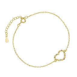 Olivie Strieborný náramok SRDCE GOLD 5196