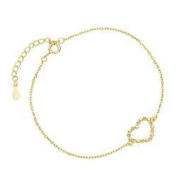 Olivie Strieborný náramok SRDCE GOLD 5210