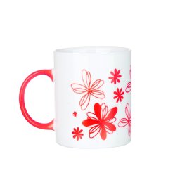 Hrnček porcelánový 300ml maľované červené kvety Rita