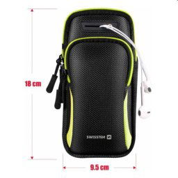 Športové puzdro Swissten Armbag, čierna 32903500
