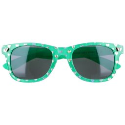 Tmavozelené srdiečkové detské okuliare Wayfarer "Hearts"