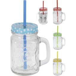 Pohár s viečkom, uchom a slamkou , 400ml