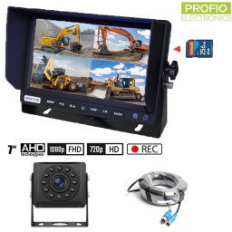 Parkovacia kamera AHD set s nahrávaním na SD kartu - 1x HD kamera + 1x Hybridný 7" AHD monitor