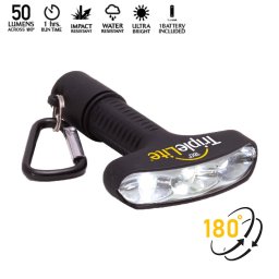 Baterka na svietenie LED - Mini širokouhlá 7,7x5,3 cm TripleLite (180° / 50 lumenov)