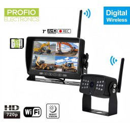 Wifi cúvací set AHD s nahrávaním na SD - 1x AHD wifi kamera IP69 krytie + 7" LCD DVR monitor