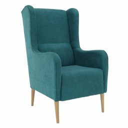 Kondela Kreslo, ušiak, drevo buk, tyrkysová látka, BREDLY