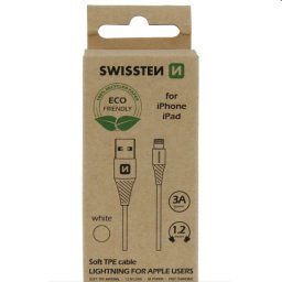 Swissten Data Cable Textile USB Lightning 1,2 m, biely 71502301ECO