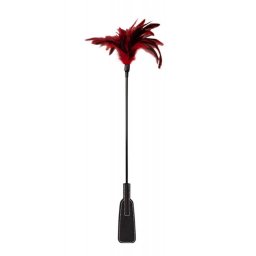 Guilty Pleasure Feather Crop Black Red