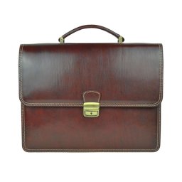 Luxusná perfektná kožená aktovka č.8040 v hnedej farbe