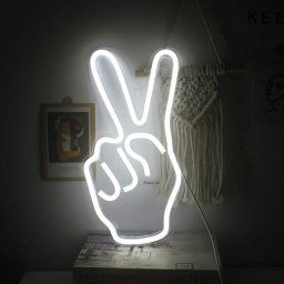 Farebné LED neon svietiace logo - PEACE