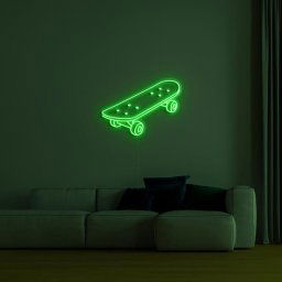 Neónový 3D svietiaci LED nápis na stenu - SKATEBOARD 75 cm