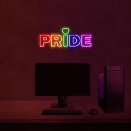 3D neónový LED nápis na stenu multicolor - PRIDE 50 cm