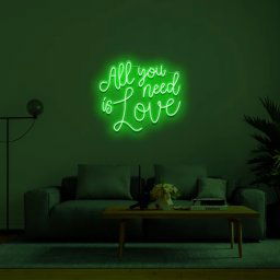 LED svietiaci nápis 3D ALL YOU NEED IS LOVE 50 cm