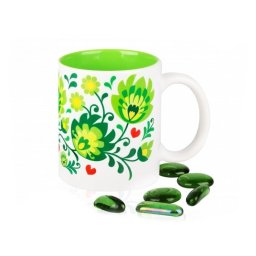 Hrnček porcelánový RITA 300ml folklór zelené kvety xxx