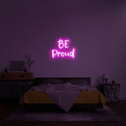 Svietiaci LED neónový 3D nápis na stenu - BE proud 100 cm