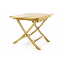 Skladací záhradný stolík DIVERO - teakové drevo neošetrené - 80 cm