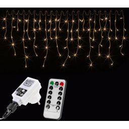 Vianočný svetelný dážď - 10 m, 400 LED, teple biely, ovládač