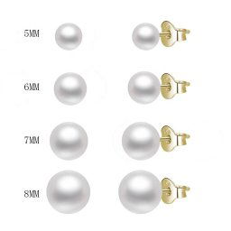 Olivie Náušnice 8mm sladkovodné perly GOLD 5499