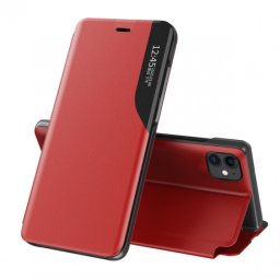 MG Eco Leather View knižkové puzdro na iPhone 13 Pro Max, červené