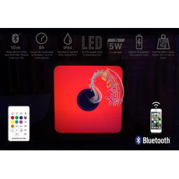 Bluetooth reproduktor LED s 7 farebnými módmi - 10W + IP44 (30x30x30cm) - exterier / interier