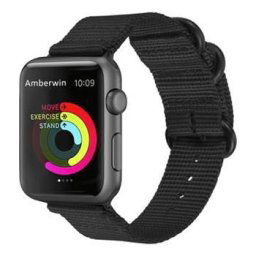 Tactical Nylon pásek pro Apple Watch 4 44mm černá 8596311071829