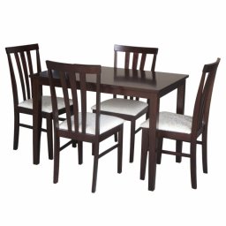 Kondela Jedálenský set 1+4, 110x70cm, DTD, wenge, látka krémová, LESLIE NEW