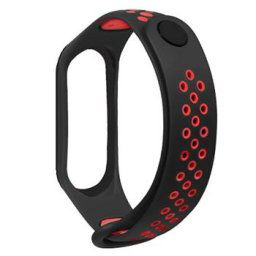 Tactical 281 Double Silikónový Remienok pre Xiaomi Mi Band 3/4 Black/Red (EU Blister) 8596311086991