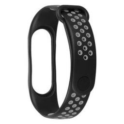 Tactical 280 Double Silikónový Remienok pre Xiaomi Mi Band 3/4 Black/Grey (EU Blister) 8596311087004