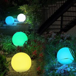 LED gula - solárna lampa 20cm - 8 farieb + Li-ion + solárny panel + IP44 krytie