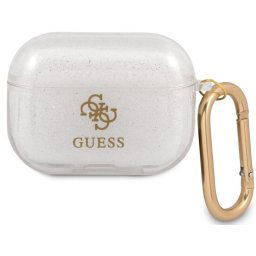 Guess 4G TPU Glitter Puzdro pre Airpods Pro Transparent GUAPUCG4GT