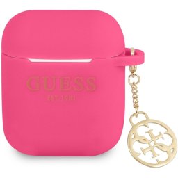 Guess 4G Charm Silikónové Puzdro pre Airpods 1/2 Fuchsia GUA2LSC4EF