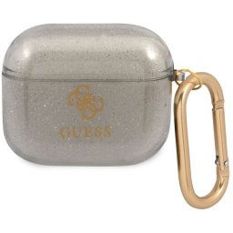 Guess 4G TPU Glitter Puzdro pre Airpods 3 Black GUA3UCG4GK