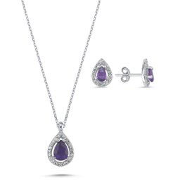 Olivie Strieborná súprava KVAPKA AMETHYST 5828