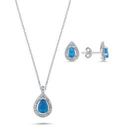 Olivie Strieborná súprava KVAPKA AQUAMARINE 5831