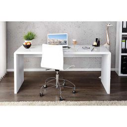 LuxD Kancelársky stôl Barter 120cm biely vysoký lesk 120 cm x 75 cm
