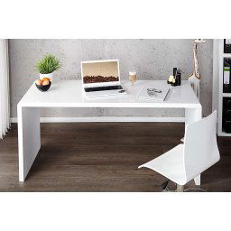 LuxD Kancelársky stôl Barter 140cm biely vysoký lesk 140 cm x 75 cm