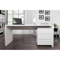 LuxD Kancelársky stôl Barter 160cm biely vysoký lesk 160 cm x 75 cm