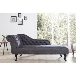 LuxD Leňoška Chesterfield sivá Antik
