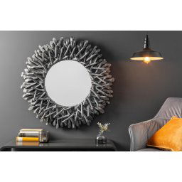 LuxD Dizajnové nástenné zrkadlo Kenley, , sivé 20 cm x 21253