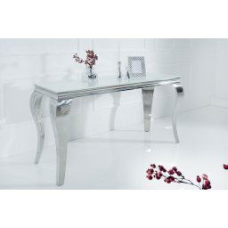 LuxD Dizajnová konzola Rococo 145cm biela / strieborná