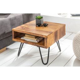 LuxD Odkladací retro stolík Shayla, 45 cm, sheesham