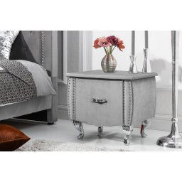 LuxD Nočný stolík Spectacular, 45 cm, strieborno-sivý