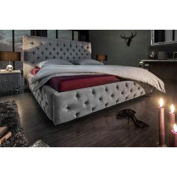 LuxD Dizajnová posteľ Laney 160x200 cm sivý zamat
