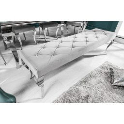 LuxD Dizajnová lavica Rococo, 170 cm, sivá